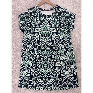 Soft Surroundings Shirt Dress PL Floral Multicolor Glow Pockets Comfy